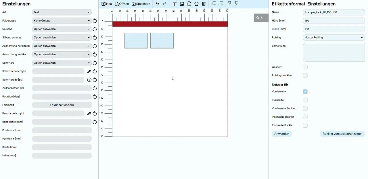 Bildschirmfoto aus dem Video: Etikettenlayout, Teil 1: Felder anlegen