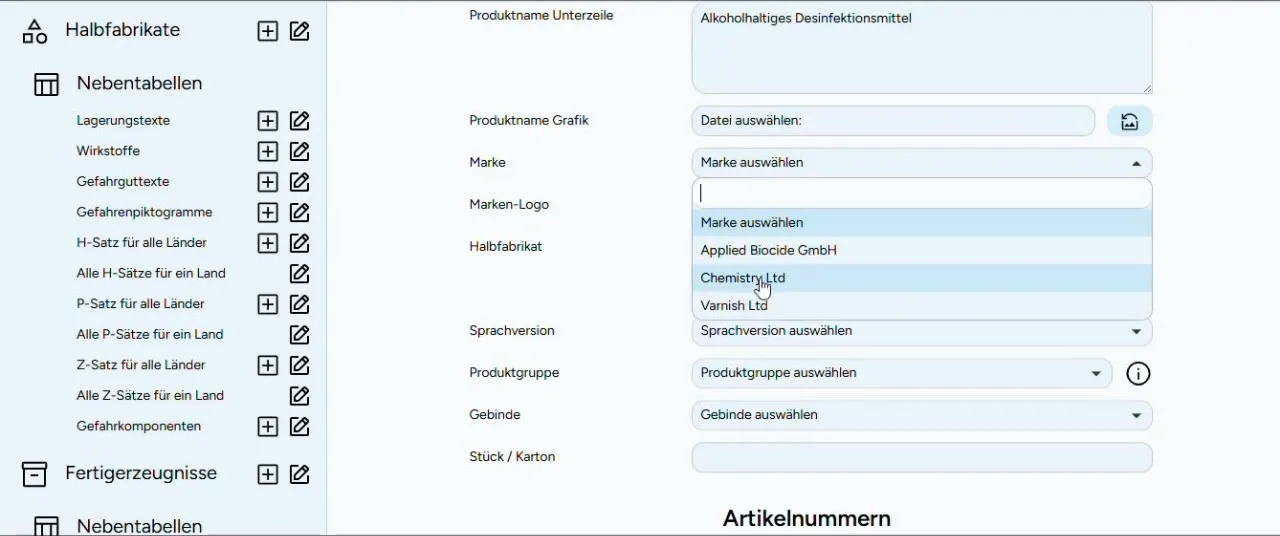 Bildschirmfoto aus dem Video: Fertigerzeugnis anlegen