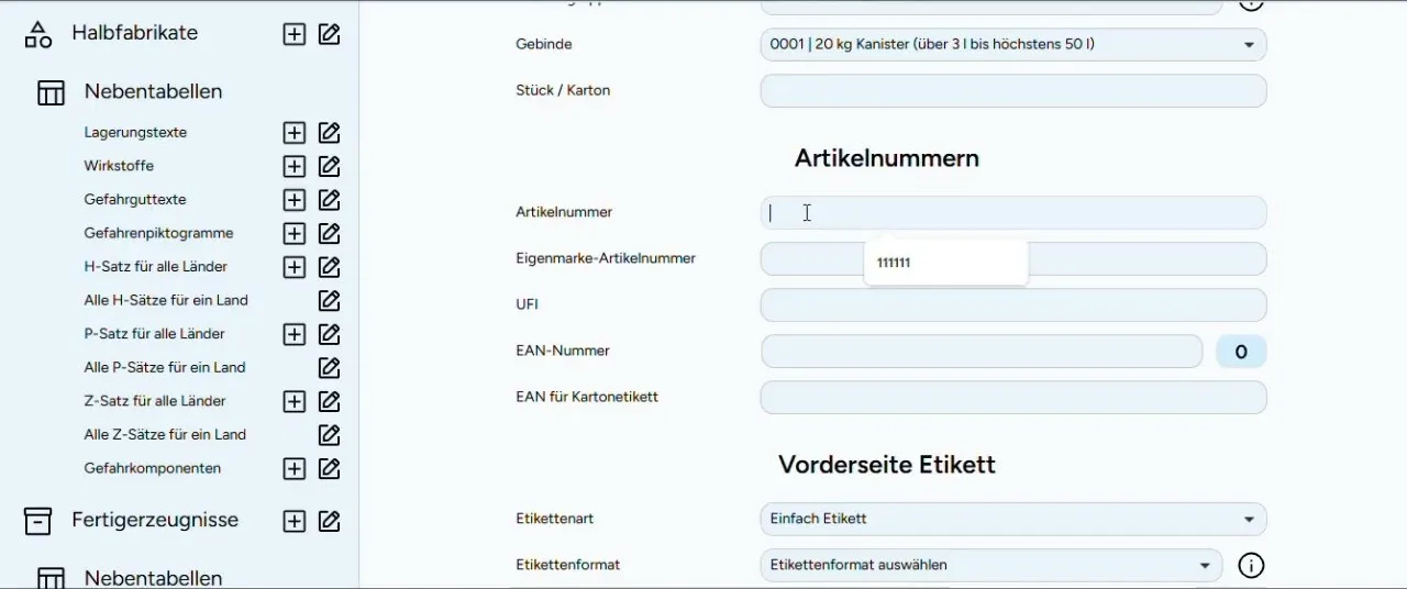 Bildschirmfoto aus dem Video: Fertigerzeugnis anlegen
